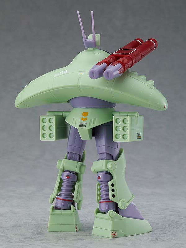 Rear view of the alternative clean assembly variant of the 1/72 scale Cabarov AG9 Nicholaiev mecha, focusing on clean panel lines and factory markings.