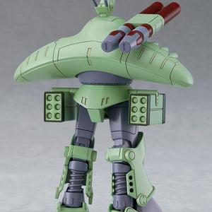 Full rear view of the Max Factory Cabarov AG9 Nicholaiev model kit, detailing the mechanical leg springs, articulation joints, and rear weapon mounting systems.