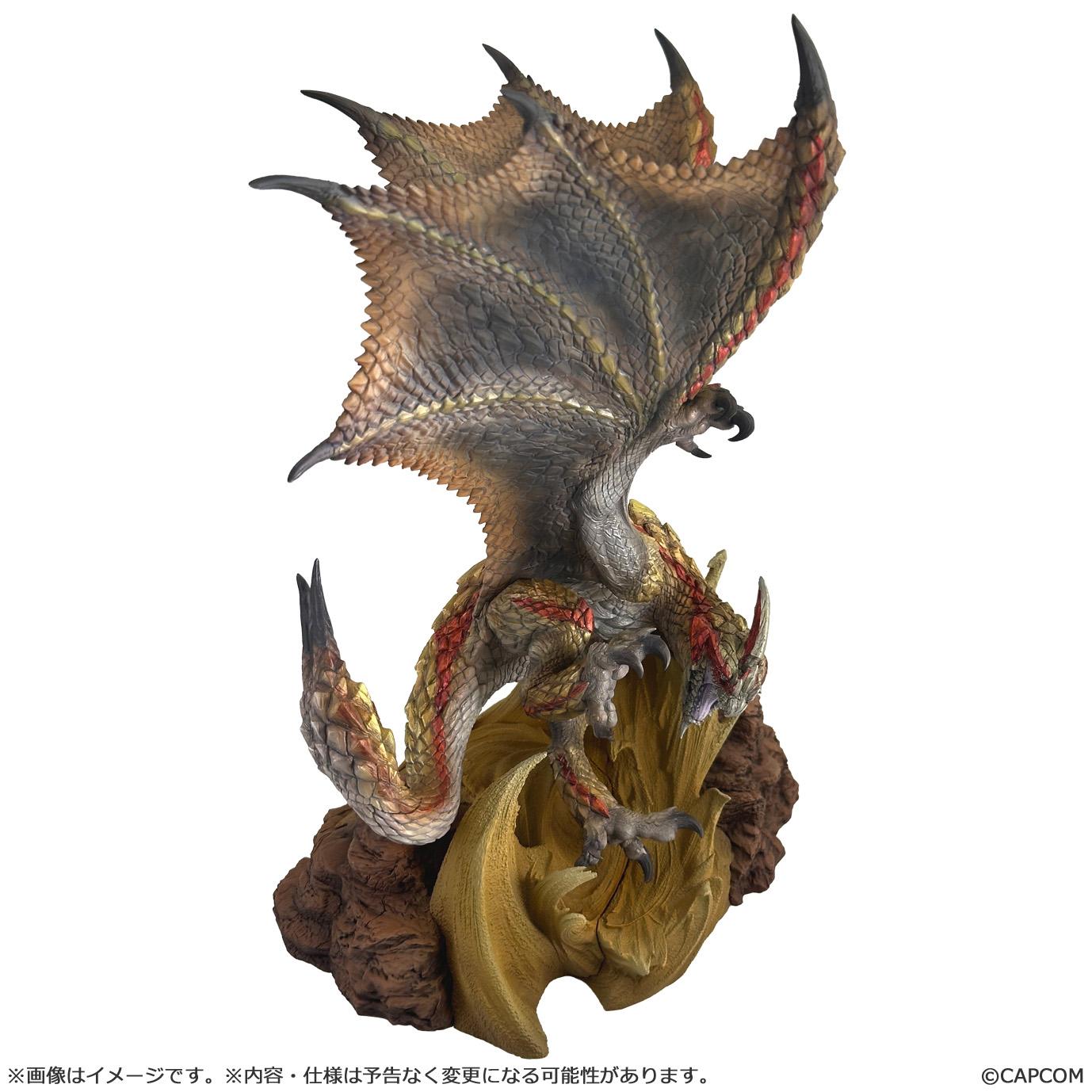 High-angle full view of the Capcom Figure Builder Creator's Model Monster Hunter Seregios statue.