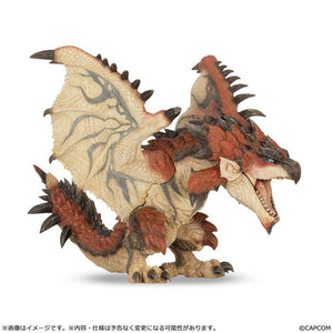 Angled front-side view of the Capcom Figure Builder Rathalos SOFVI model showcasing the detailed head and wing markings.