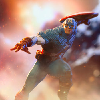 Captain America Infinity Gauntlet Statue Vibrant Action Shot