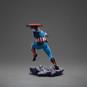 Captain America Iron Studios Statue Back View Shield