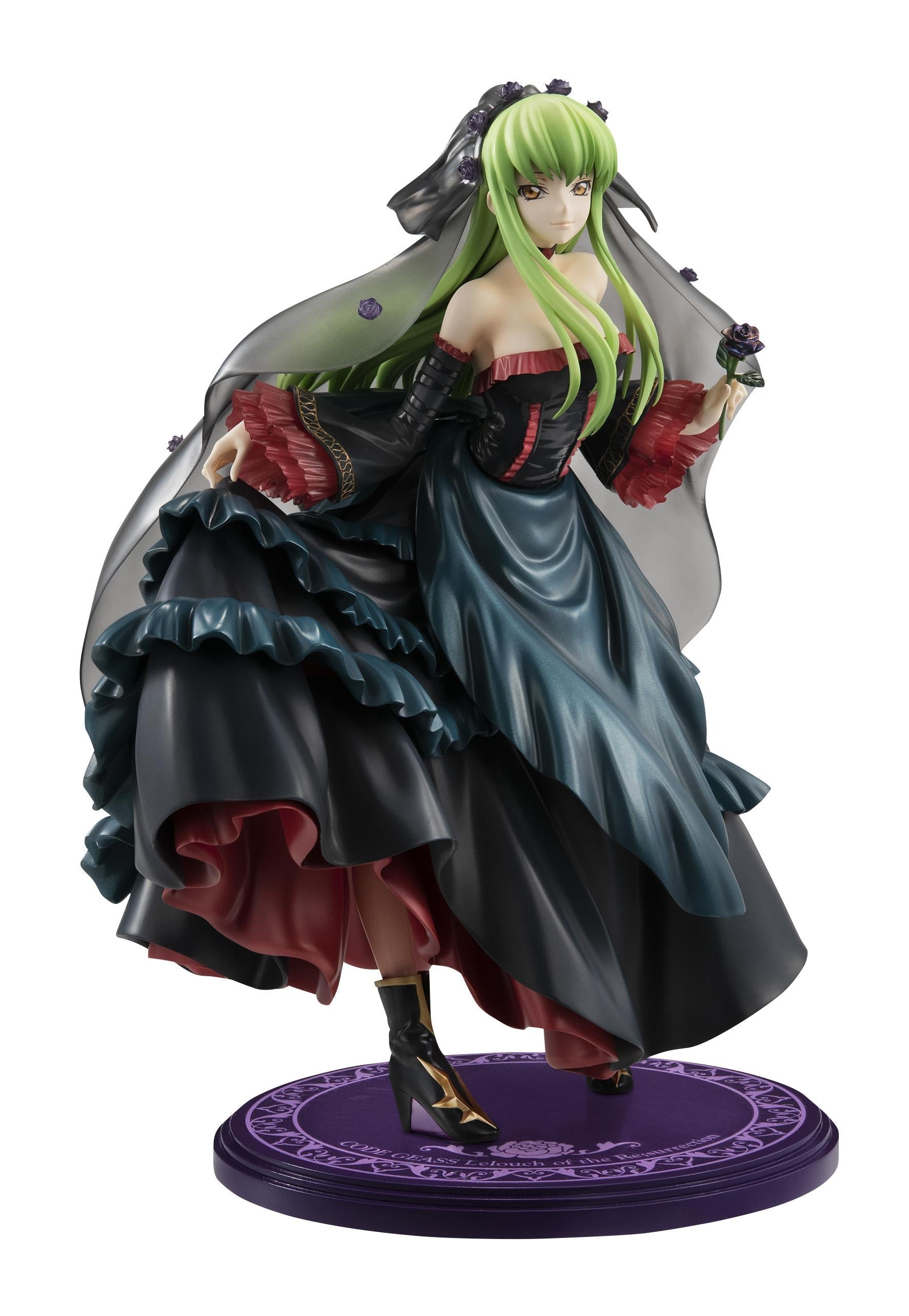 The C.C. figure from the Precious G.E.M. set standing on her individual purple circular display base.