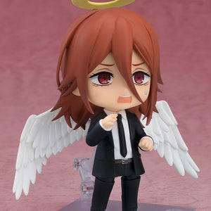 Angel Devil Nendoroid figure displaying his anxious panicked face plate with a sweat drop and raised nervous hands.