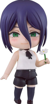 Main image of the Chainsaw Man Movie: Reze Arc Nendoroid Reze figure by Good Smile Company, holding a white flower accessory with a gentle expression.