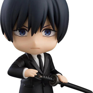 Main image of the Chainsaw Man Nendoroid Aki Hayakawa figure by Good Smile Company, wearing his black suit and holding his katana sword.
