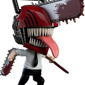 Main image of the Chainsaw Man Nendoroid Denji figure, fully transformed with a massive chainsaw head, long tongue, and chainsaw arms.