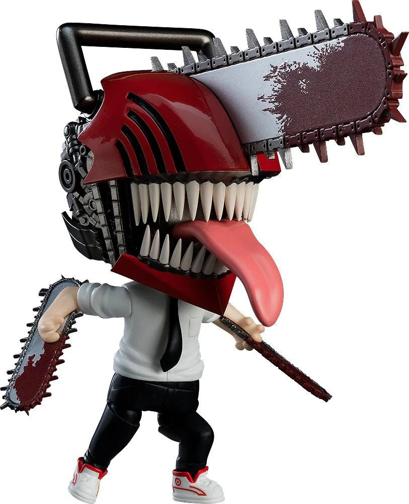 Main image of the Chainsaw Man Nendoroid Denji figure, fully transformed with a massive chainsaw head, long tongue, and chainsaw arms.