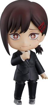 Main image of the Chainsaw Man Nendoroid Kobeni figure by Good Smile Company, posed with double peace signs and her standard smiling expression.