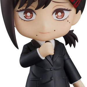 Main image of the Chainsaw Man Nendoroid Kobeni figure by Good Smile Company, posed with double peace signs and her standard smiling expression.