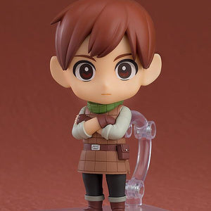 Chilchuck Nendoroid displayed on a clear plastic stand featuring his default neutral face and classic half-footman outfit.