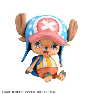 Tony Tony Chopper figure in a sitting pose with a happy blushing expression and starry eyes.