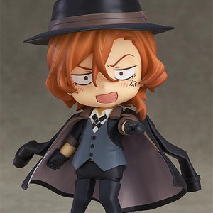 Chuya Nakahara Nendoroid figure showcasing a humiliated angry face plate with blushing cheeks and an annoyance symbol.