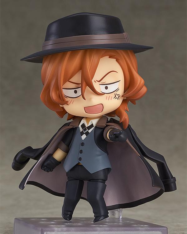 Chuya Nakahara Nendoroid figure showcasing a humiliated angry face plate with blushing cheeks and an annoyance symbol.