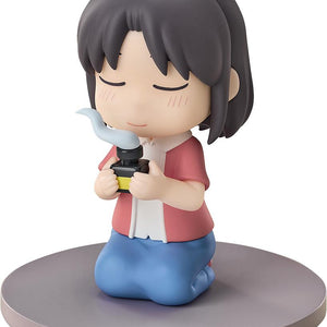 CITY THE ANIMATION Mini Memory Wako Izumi chibi figure kneeling peacefully on a circular base holding a smoking bottle against a white background.