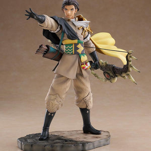 Full front view of 1/7 scale Claude figure from Fire Emblem: Three Houses in his Battle at Gronder commanding pose.