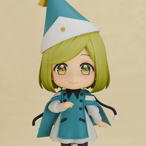 Full body front shot of the Coco Nendoroid action figure utilizing her pre-painted gently smiling face plate, displayed securely on a clear square plastic stand.