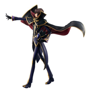 Side profile view of the Precious G.E.M. Lelouch figure posing dramatically while holding the Zero helmet