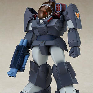 Full body standing pose of the Soltic HT128 Big Foot combat armor model kit with linear gun equipped.