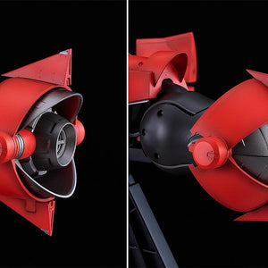Side-by-side comparison shot of the Swordfish II model kit rear thruster air brake shown in both open and closed states.