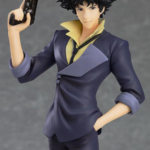 Portrait shot of the Spike Spiegel POP UP PARADE figure showcasing high-quality paint and character likeness.