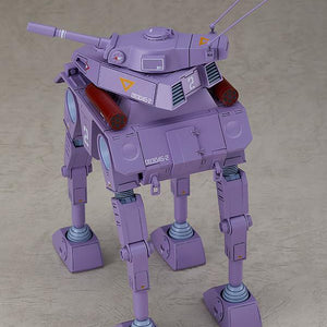 High-angle shot of the 1/72 scale Crab Gunner model kit showing the top of the turret and rocket pod attachments.