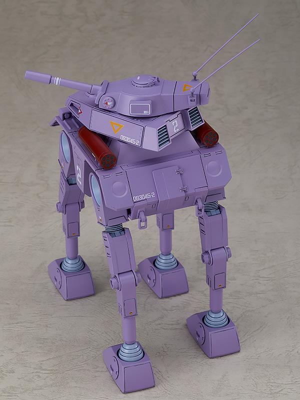 High-angle shot of the 1/72 scale Crab Gunner model kit showing the top of the turret and rocket pod attachments.
