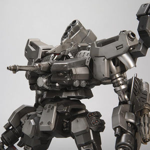 Close-up macro view of the upper torso and head unit of the Kotobukiya Crest CR-C90U3 model kit, highlighting fine mechanical lines, panel gaps, and shoulder weapons.