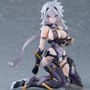 Black Honey model kit posed in a gentle kneeling position showcasing her smiling, blushing face plate