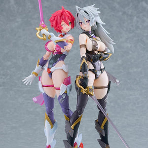Black Honey PLAMATEA model kit posed side-by-side with the red-haired Cutie Honey Nova model kit