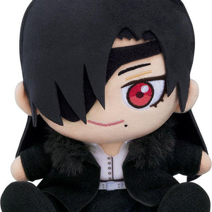 Front view of the Daemons of the Shadow Realm Asa plushie on an isolated white background showing red eye and facial mole detail.