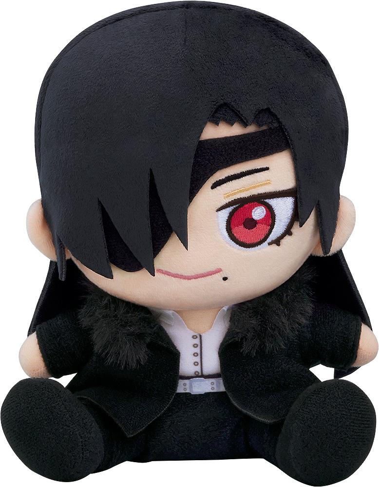 Front view of the Daemons of the Shadow Realm Asa plushie on an isolated white background showing red eye and facial mole detail.