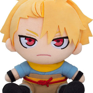 Front view of the Daemons of the Shadow Realm Yuru plushie on an isolated white background showing blonde hair and red eyes.