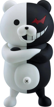Main image of the Danganronpa Nendoroid Monokuma 2.0 figure, standing with his arms crossed, showing the half-white, half-black design.