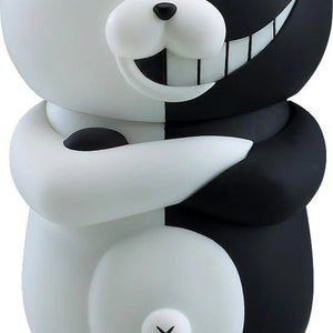 Main image of the Danganronpa Nendoroid Monokuma 2.0 figure, standing with his arms crossed, showing the half-white, half-black design.