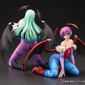 Rear comparison view of the Darkstalkers Lilith 1/7 Scale Figure with the separately sold Morrigan figure highlighting complementary display options.