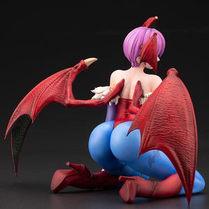 Left side view of the Darkstalkers Lilith 1/7 Scale Figure highlighting the sculpted wings, dynamic pose, and character details.