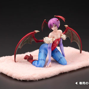 Darkstalkers Lilith 1/7 Scale Figure displayed on the included soft cloth base with signature kneeling pose and spread wings.