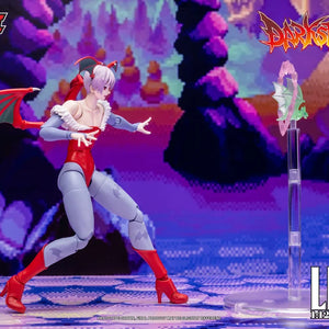 Dynamic aerial pose of the Storm Arena Lilith 1/12 scale figure with open arms on stand.