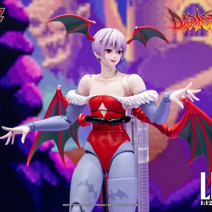 Lilith 1/12 action figure in a floating pose mounted on a clear plastic display stand.