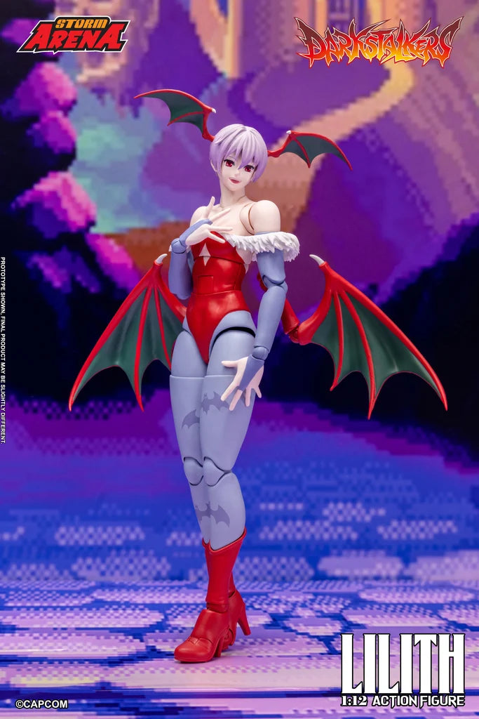 Lilith 1/12 scale action figure in a playful standing pose with hand raised to her chest.