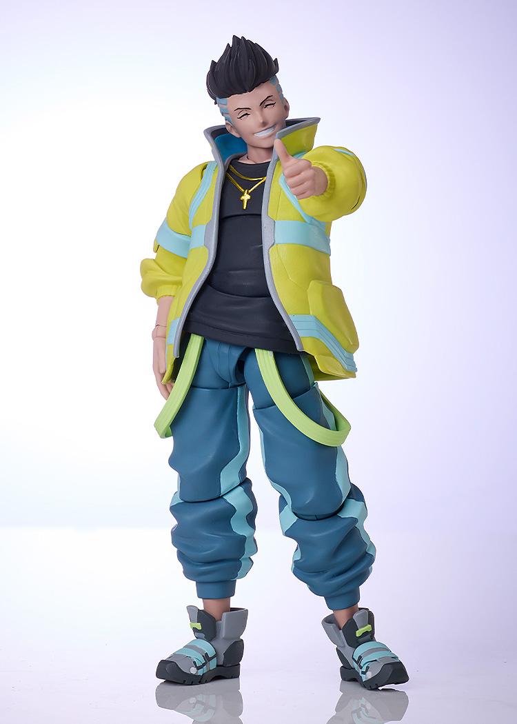 Close-up view of the David BUZZmod figure showcasing a laughing, smug winking face plate paired with a thumbs-up hand accessory.