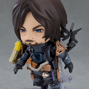 Nendoroid Sam figure posed in a running position, highlighting the detailed suit and cargo on his back.