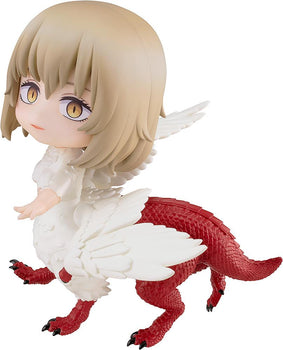 Isolated studio cutout of the Delicious in Dungeon Falin (Chimera) Nendoroid figure on a plain white background.
