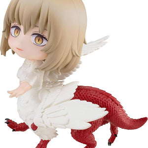 Isolated studio cutout of the Delicious in Dungeon Falin (Chimera) Nendoroid figure on a plain white background.
