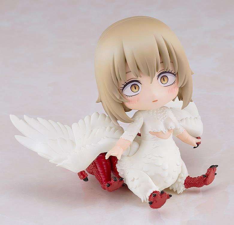 Falin (Chimera) Nendoroid figure from Delicious in Dungeon in a seated pose with her blushing smiling face plate.