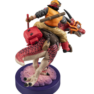 Rear view of the Son Goku 01 Limited Repeat figure highlighting the red backpack and dinosaur tail detail.