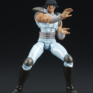 Studio front view of the DIGACTION Fist of the North Star Rei figure in a dynamic Nanto Suichoken fighting stance.