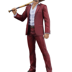 The Ichiban Kasuga figure holding the Self Proclaimed Hero's Bat over his shoulder, isolated on a white background.