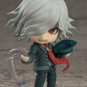 Edmond Dant�s Nendoroid holding his handheld hat accessory, showing his full hairstyle and a confident smiling expression.